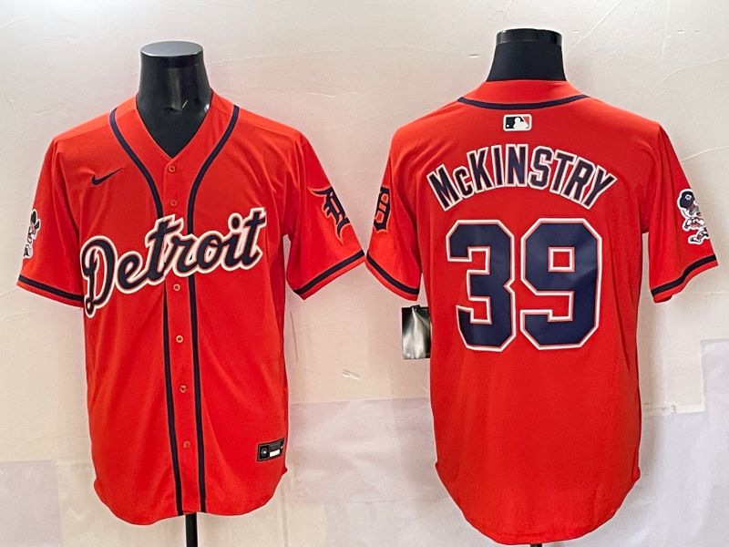 Men 2025 Detroit Tigers #39 Mckinstry Orange Nike MLB Jersey style 01